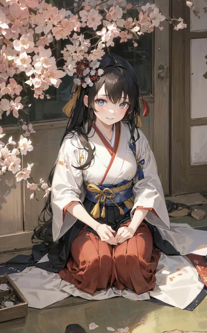 anime girl kimono duyên dáng