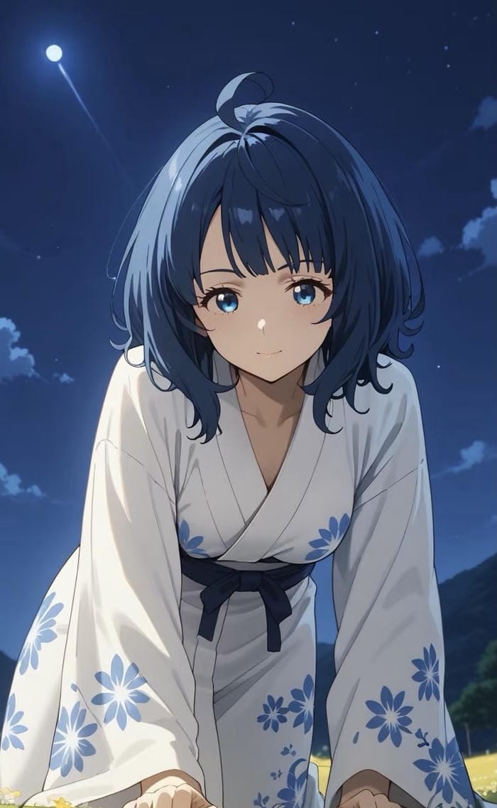 anime girl kimono nghệ thuật