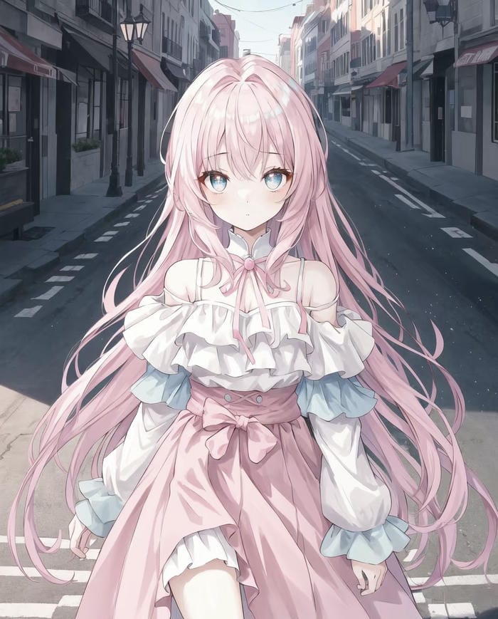 anime girl tóc hồng