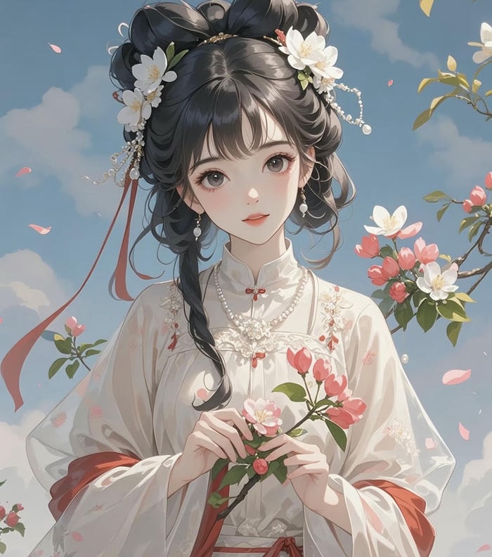 anime nữ cổ trang nghệ thuật