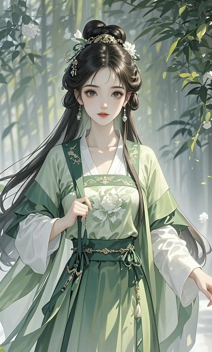 anime nữ cổ trang trong trẻo