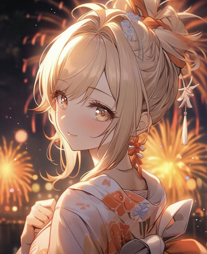 anime nữ diện kimono cuốn hút