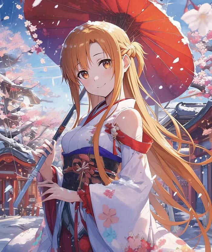anime nữ kimono đẹp nhẹ nhàng