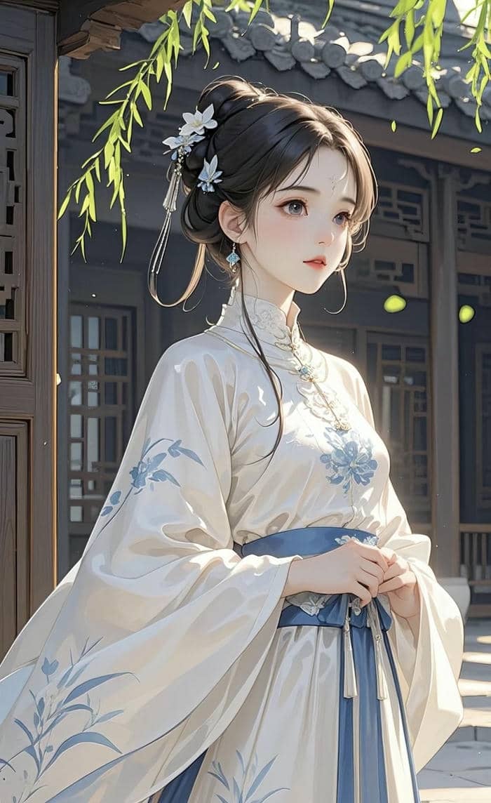 anime nữ mặc kimono cổ điển