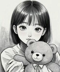 anime nữ monochrome tinh tế