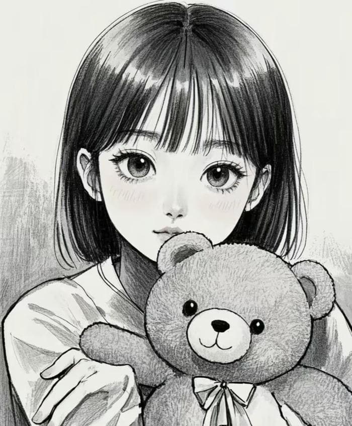 anime nữ monochrome tinh tế