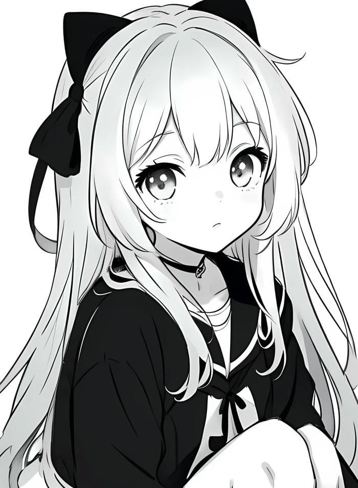 anime trắng đen dịu nhẹ