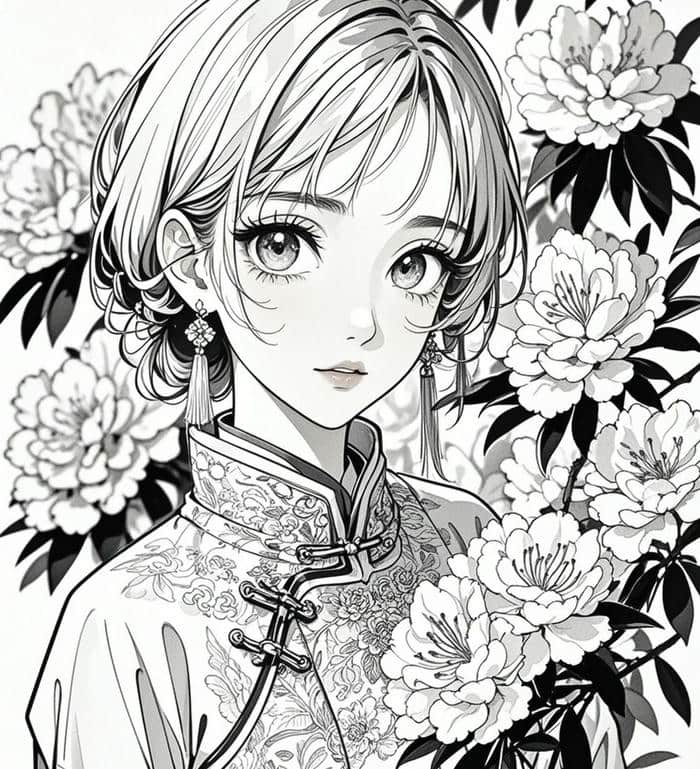 anime trắng đen nghệ thuật