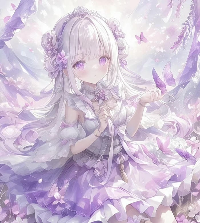 anime trong hiệu ứng tím