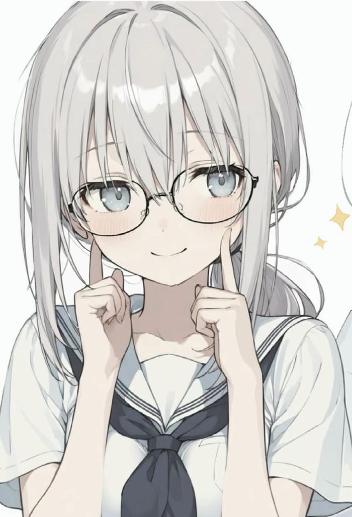 bản vẽ anime có gọng kính