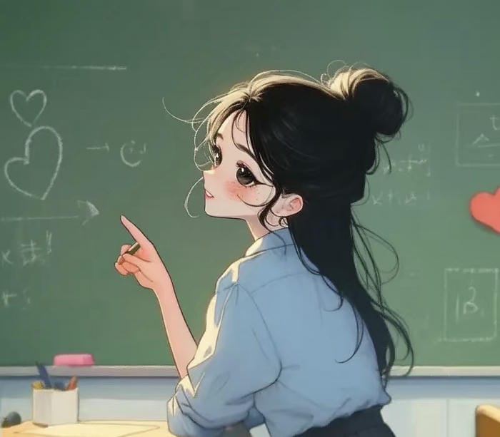 bản vẽ anime giáo viên