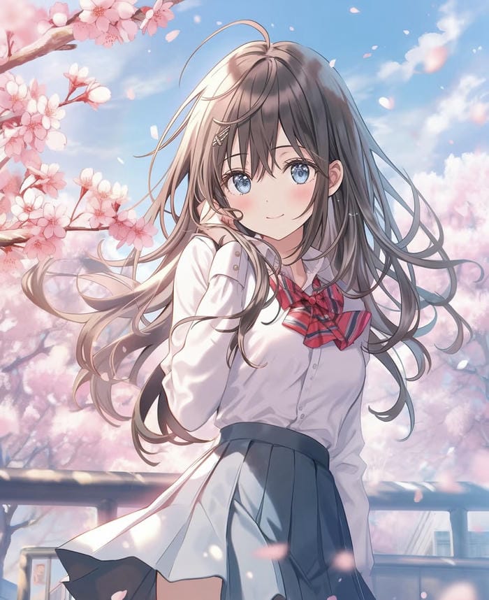 bản vẽ anime học sinh nữ