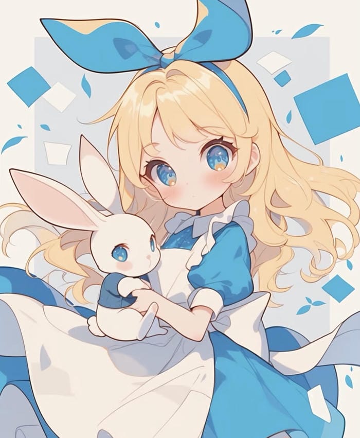 bộ ảnh anime tóc vàng