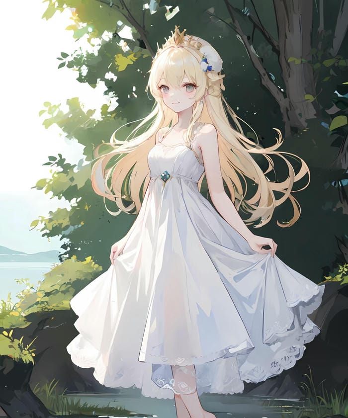 bức họa anime tóc vàng