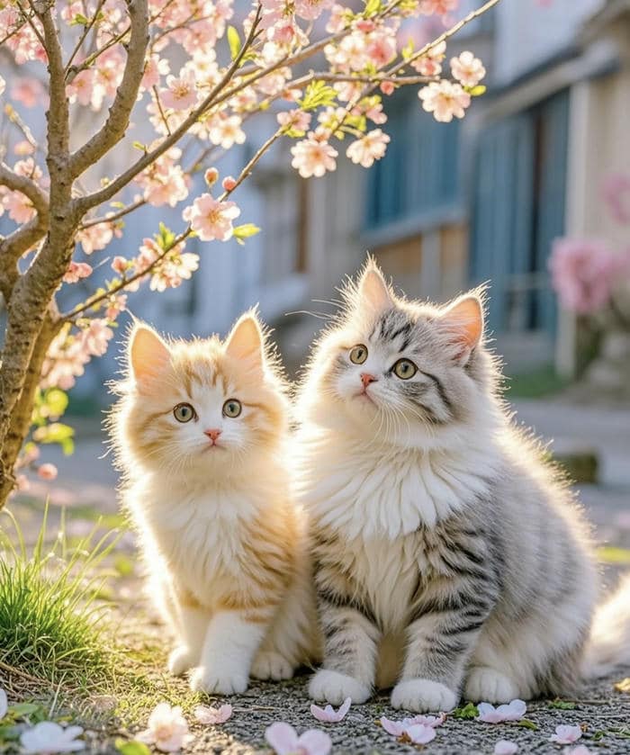 cảnh anime mèo nhẹ nhàng