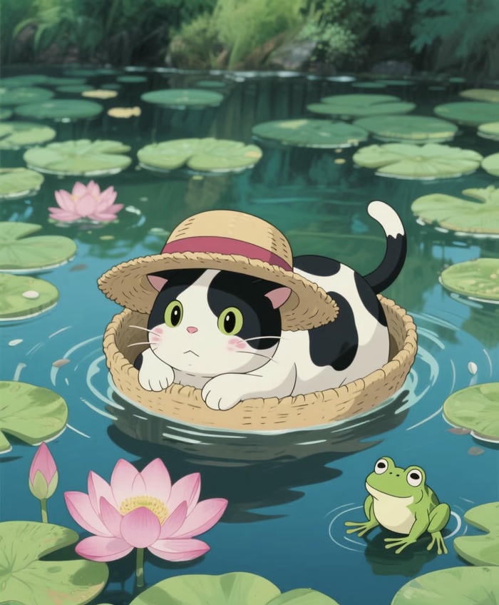 cảnh anime mèo tinh nghịch