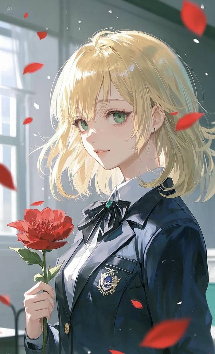 chân dung anime tóc vàng