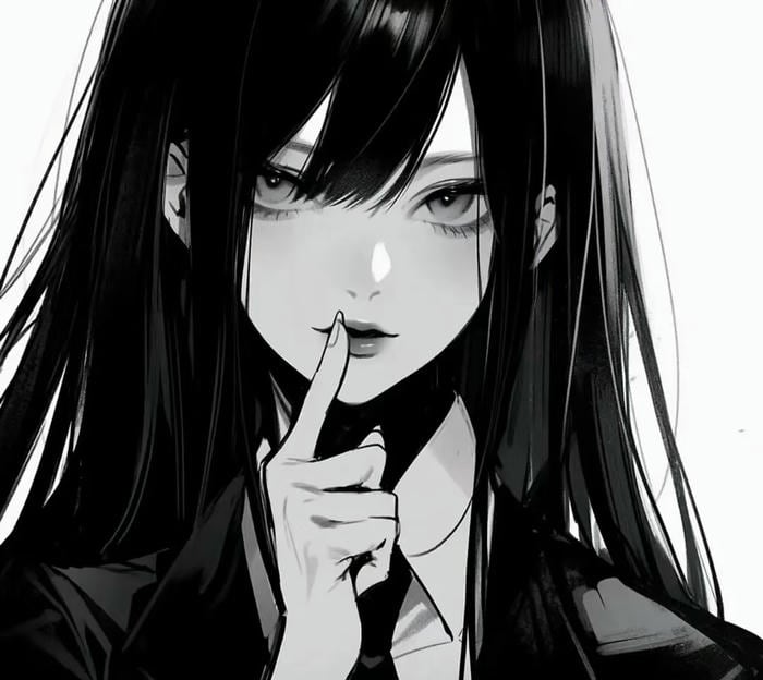 cô gái anime đơn sắc