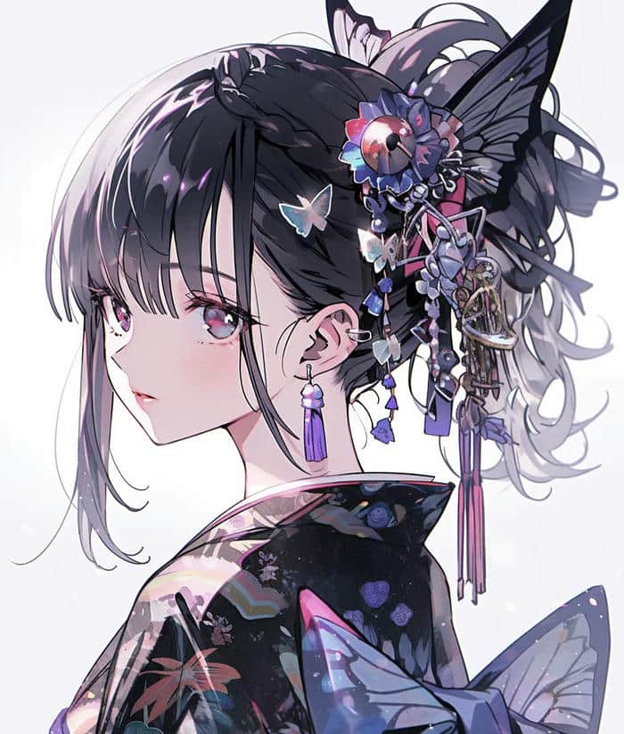 cô gái anime mặc kimono đẹp