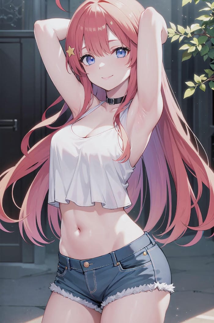 cô gái anime mái tóc hồng tinh tế