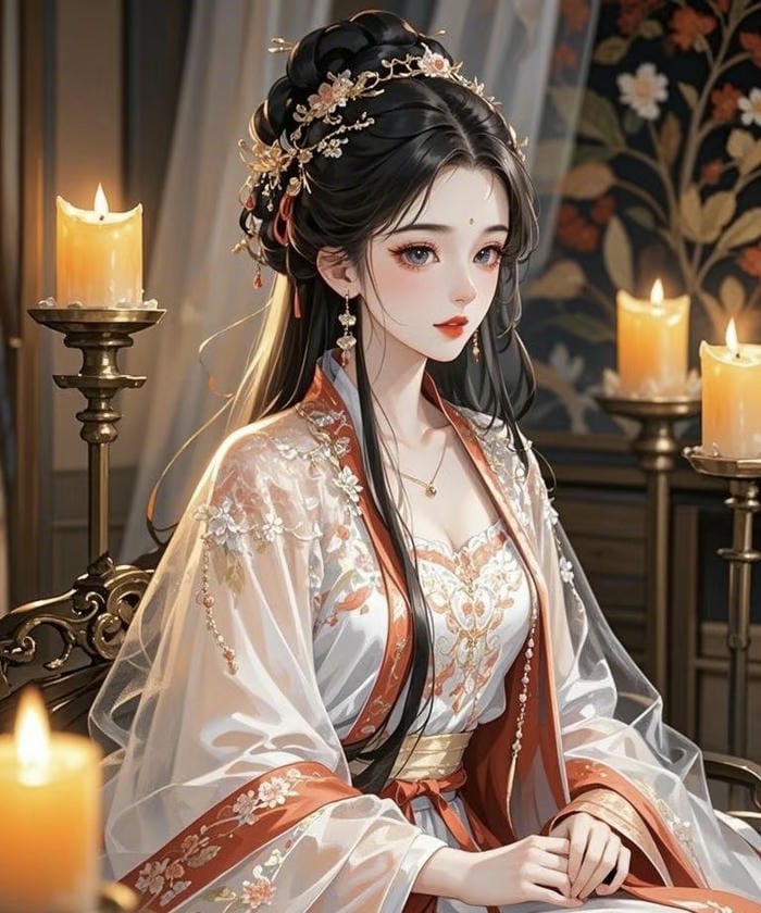 cô gái anime trang phục cổ trang