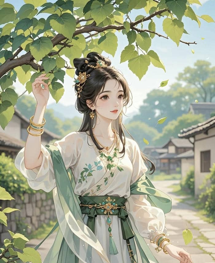 cô gái anime xinh cổ trang