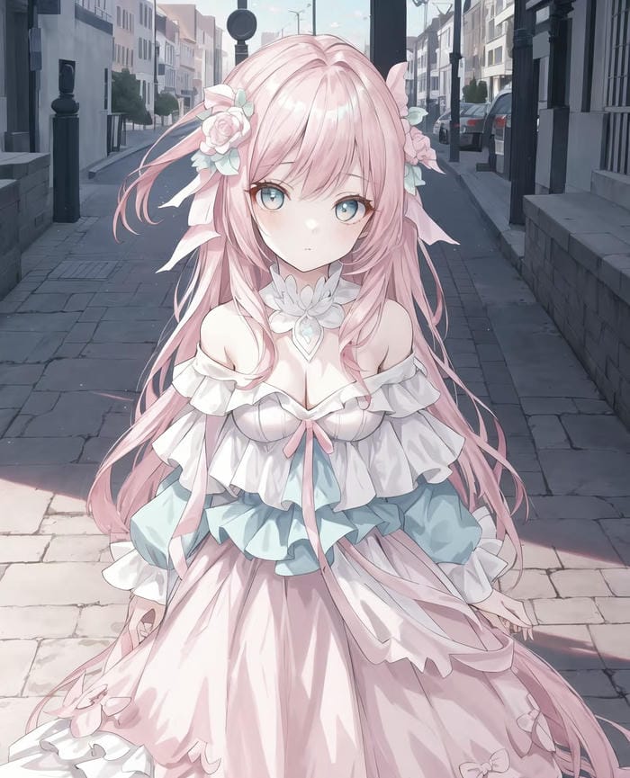 cô gái tóc hồng anime