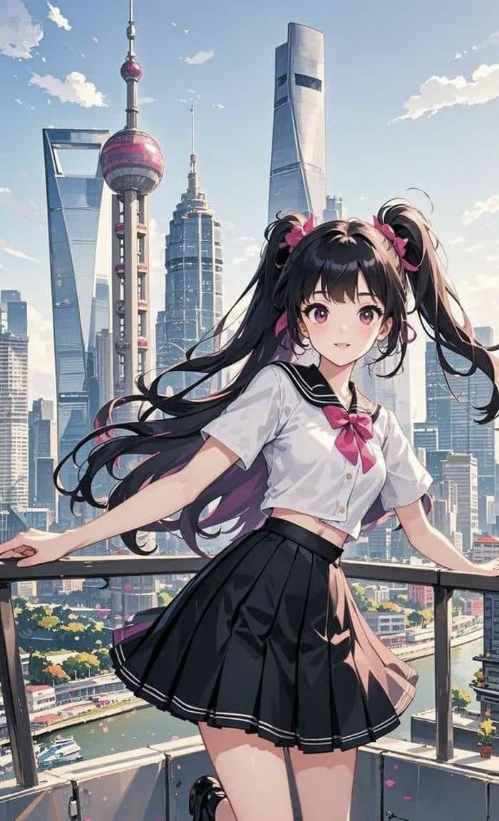 hình anime cô gái học đường