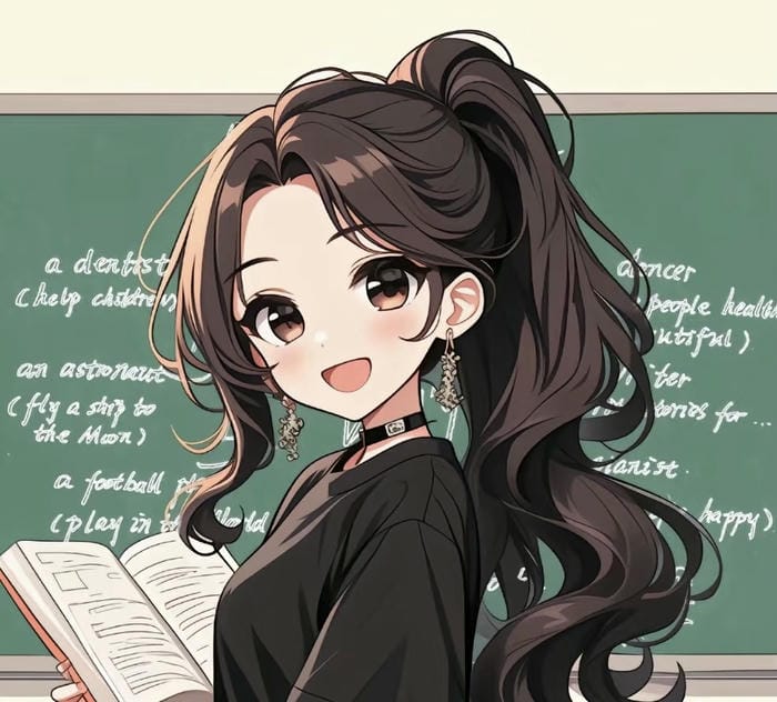 hình anime cô giáo đứng lớp