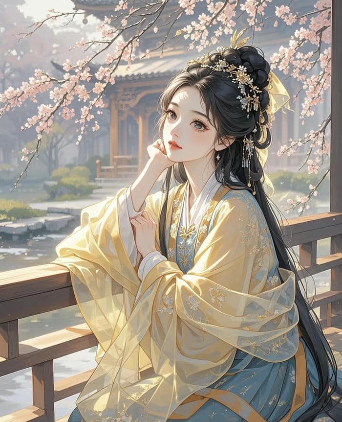 hình anime cổ trang nên thơ