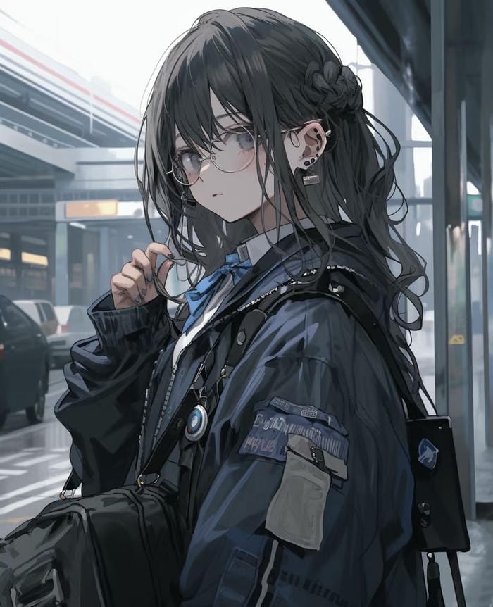 hình anime dáng đeo kính