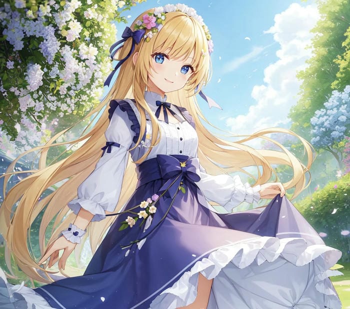 hình anime dáng tóc vàng