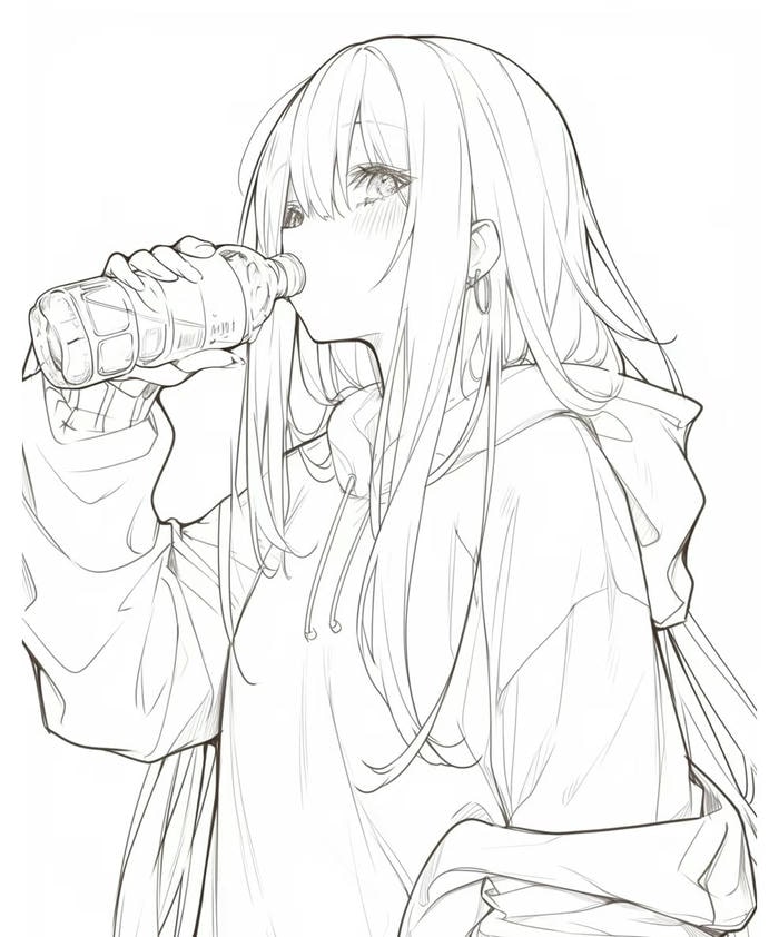 hình anime đen trắng