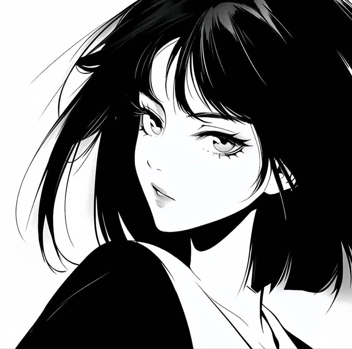hình anime đen trắng tối giản đẹp mắt ấn tượng