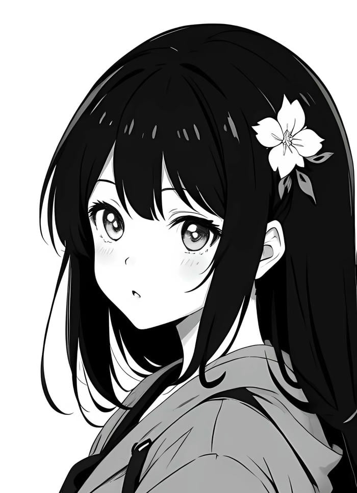 hình anime đen trắng