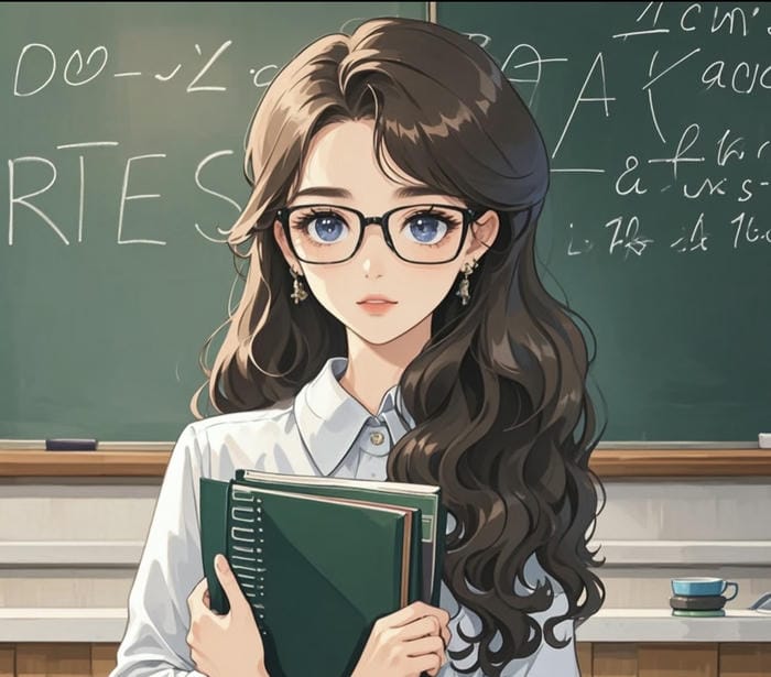 hình anime giáo viên biểu cảm