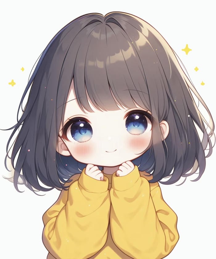 hình anime girl mái ngắn mềm mại