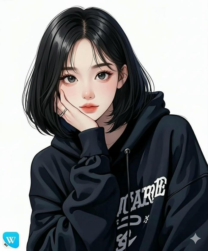 hình anime girl mái ngắn sáng sủa