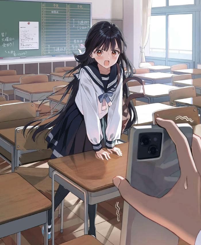 hình anime học sinh đi học