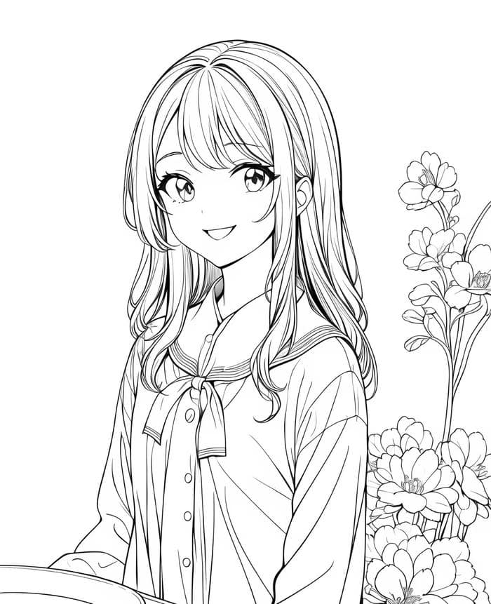 hình anime không màu tổng thể