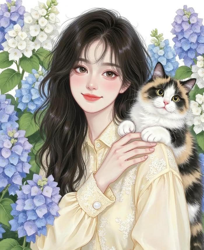 hình anime mèo dễ thương quá