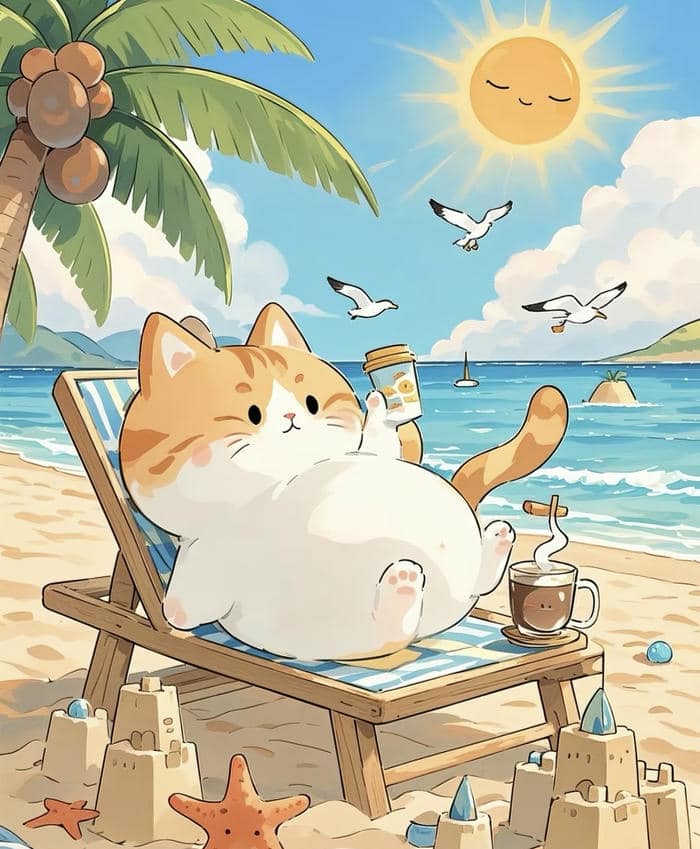 hình anime mèo dịu dàng