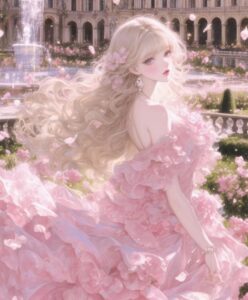 hình anime nền trời hồng