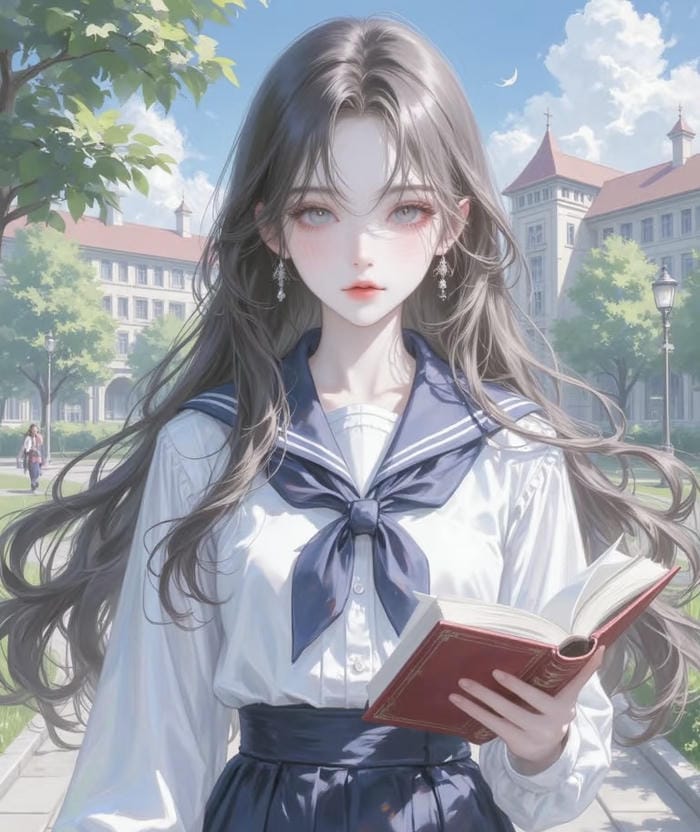 hình anime nữ sinh tươi sáng