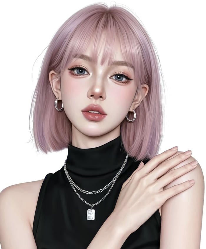 hình anime nữ tóc ngắn đơn giản