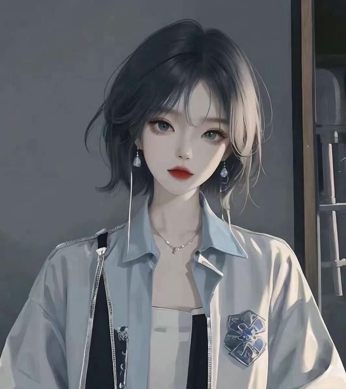 hình anime nữ tóc ngắn nhẹ nhàng