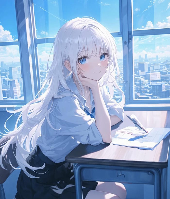 hình anime nữ trẻ trung học đường