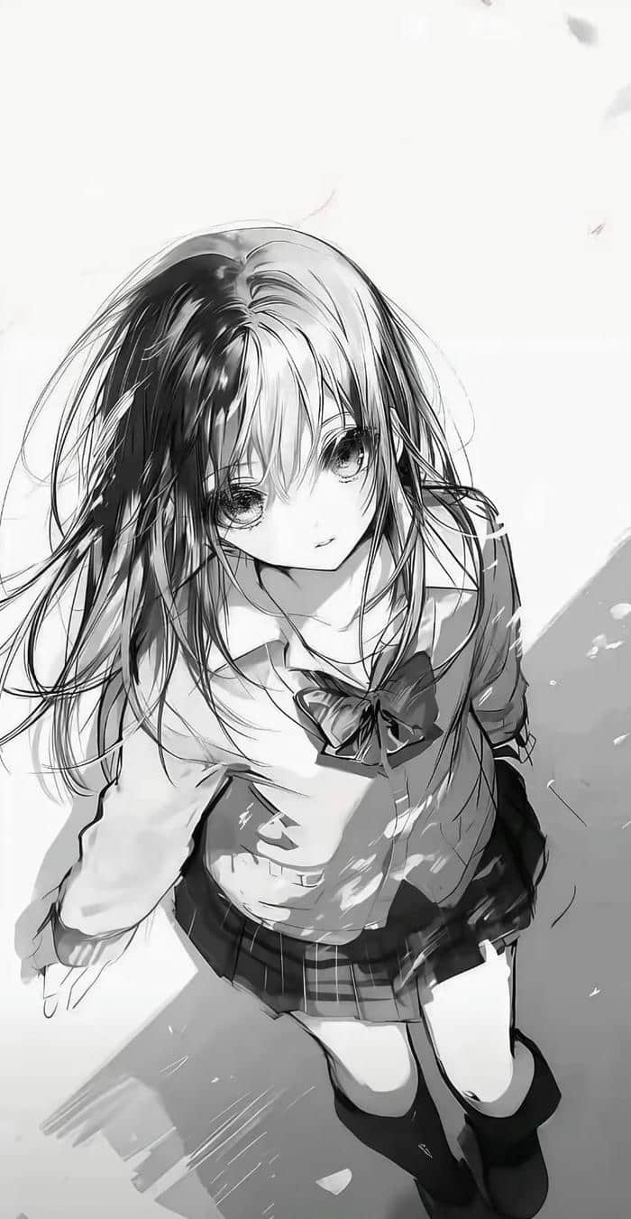 hình anime phong cách đen trắng