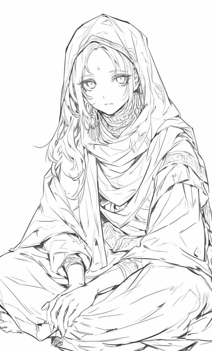 hình anime trắng đen nhẹ