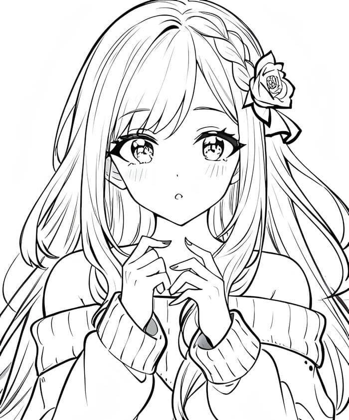 hình anime trắng đen phổ biến